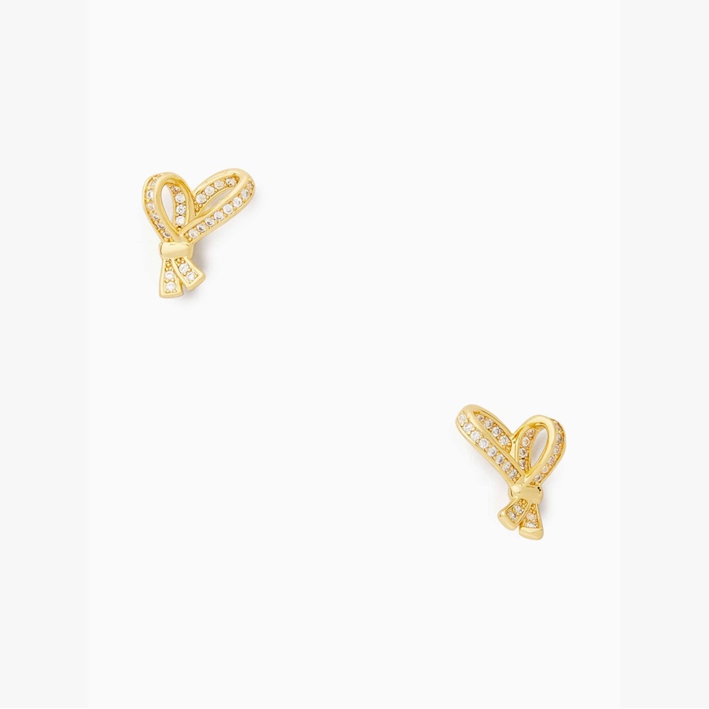 NWT KATE SPADE All Tied Up Bow Earrings in gold